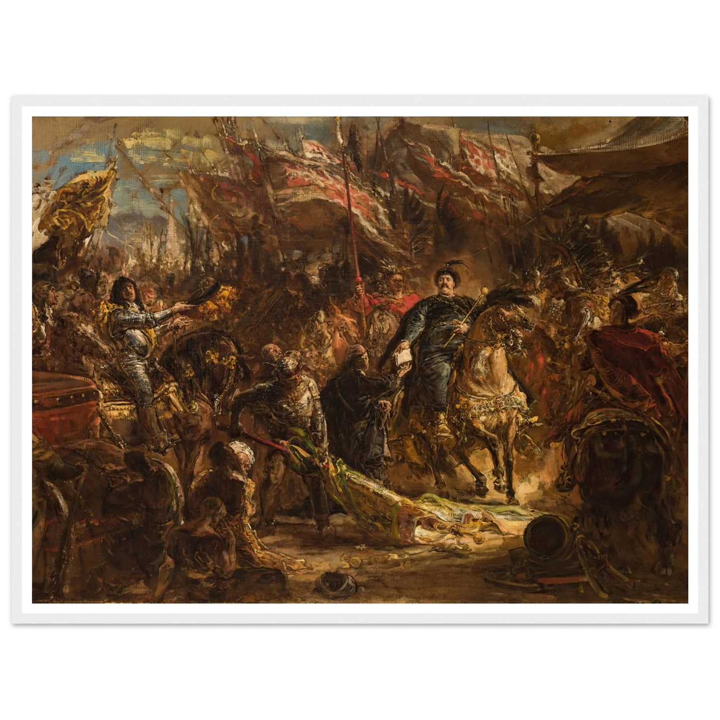 Jan III Sobieski Hands Canon Denhoff a Letter to the Pope with the Message of the Victory over the Turks at Vienna in 1683 (1880) Art Print | Jan Matejko-Quipham Collections