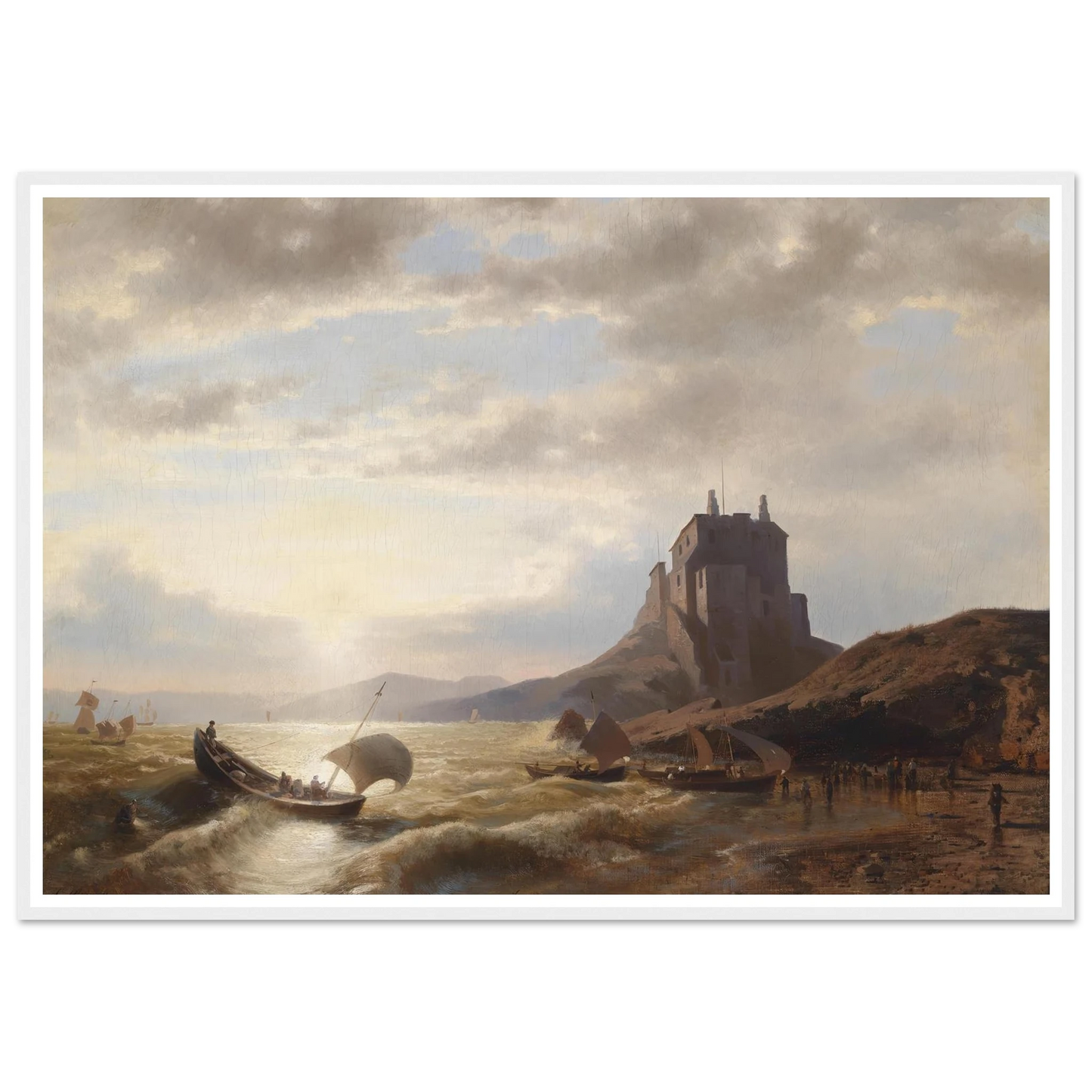 Küstenlandschaft mit Fischern Art Print | Hermann Ottomar Herzog-Quipham Collections