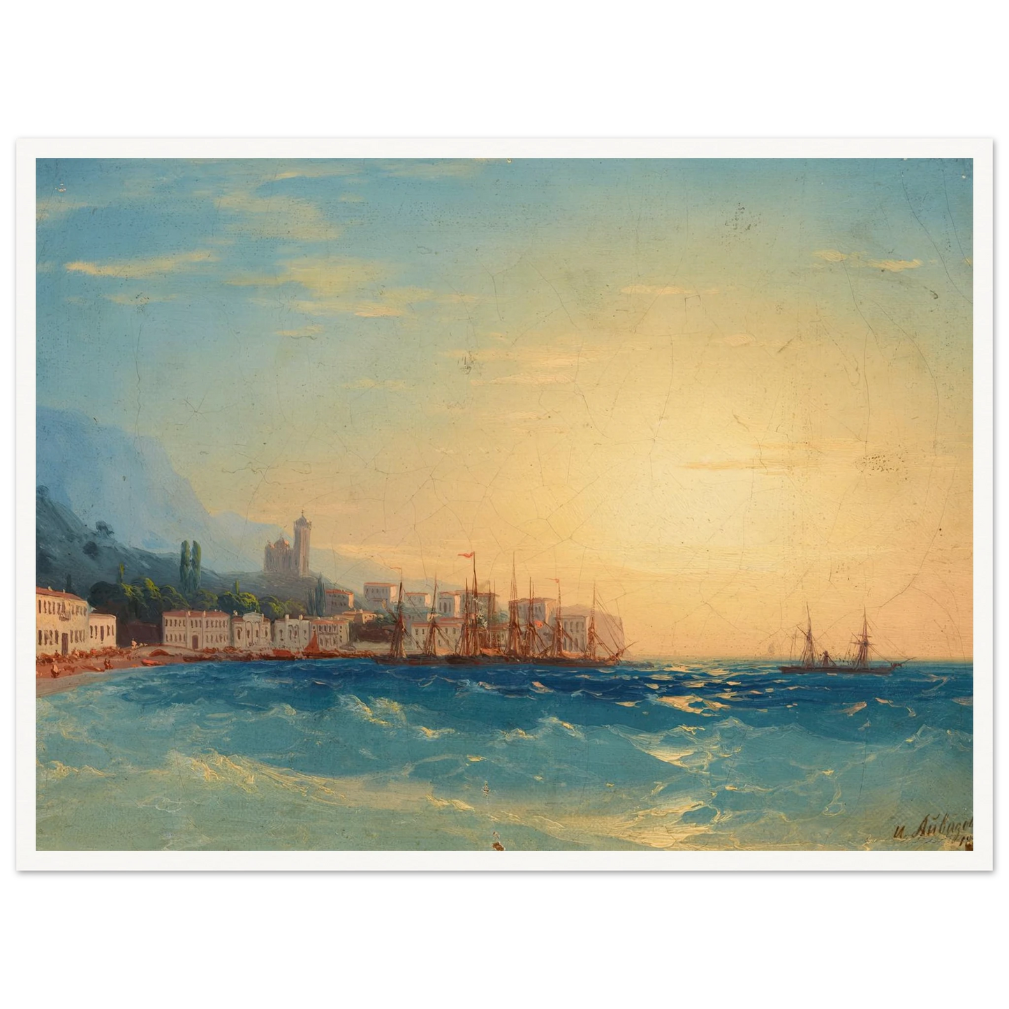 Harbor with Ships (1858) Art Print | Ivan Konstantinovich Aivazovsky-Quipham Collections
