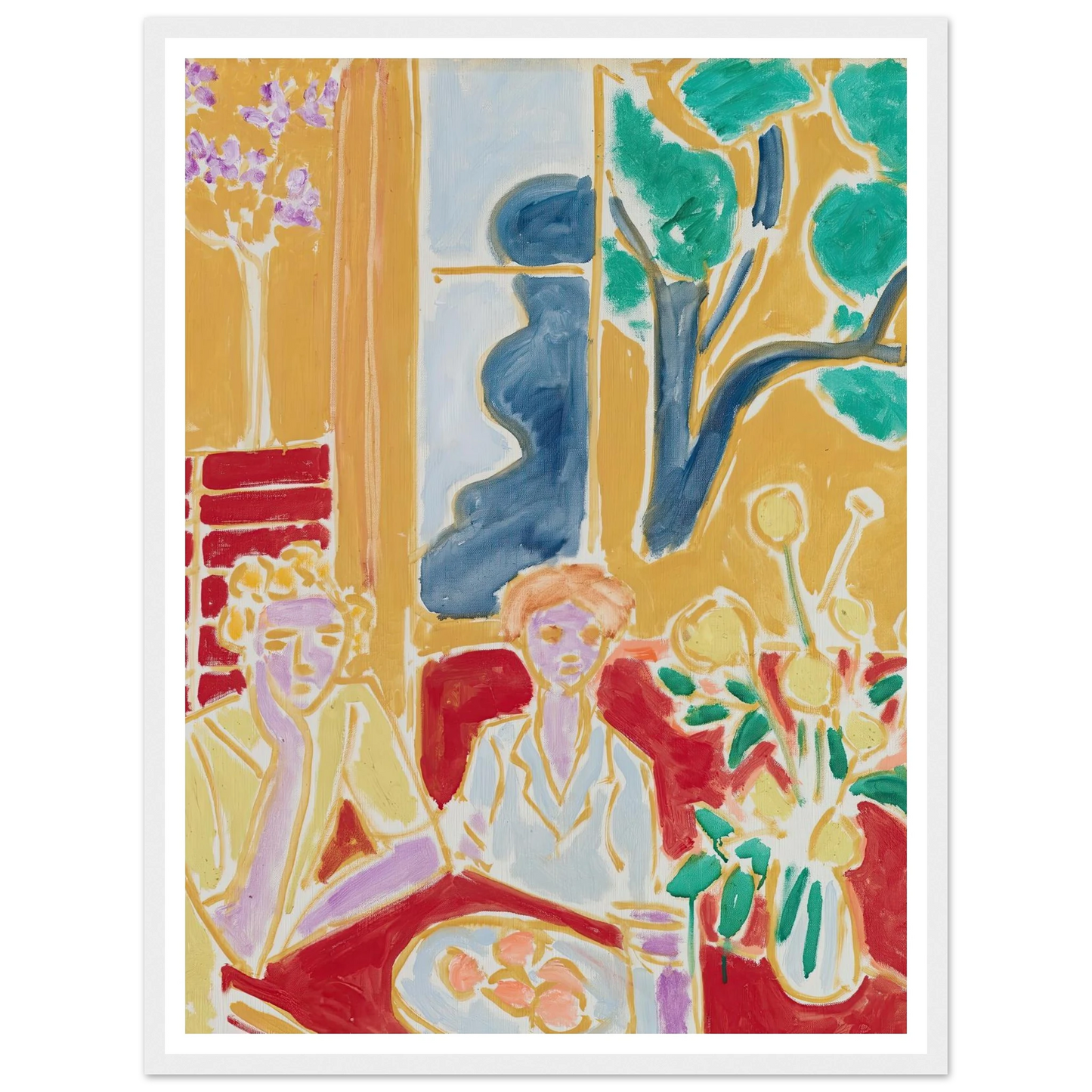 Deux Fillettes, fond jaune et rouge (1947) Art Print | Henri Matisse-Quipham Collections