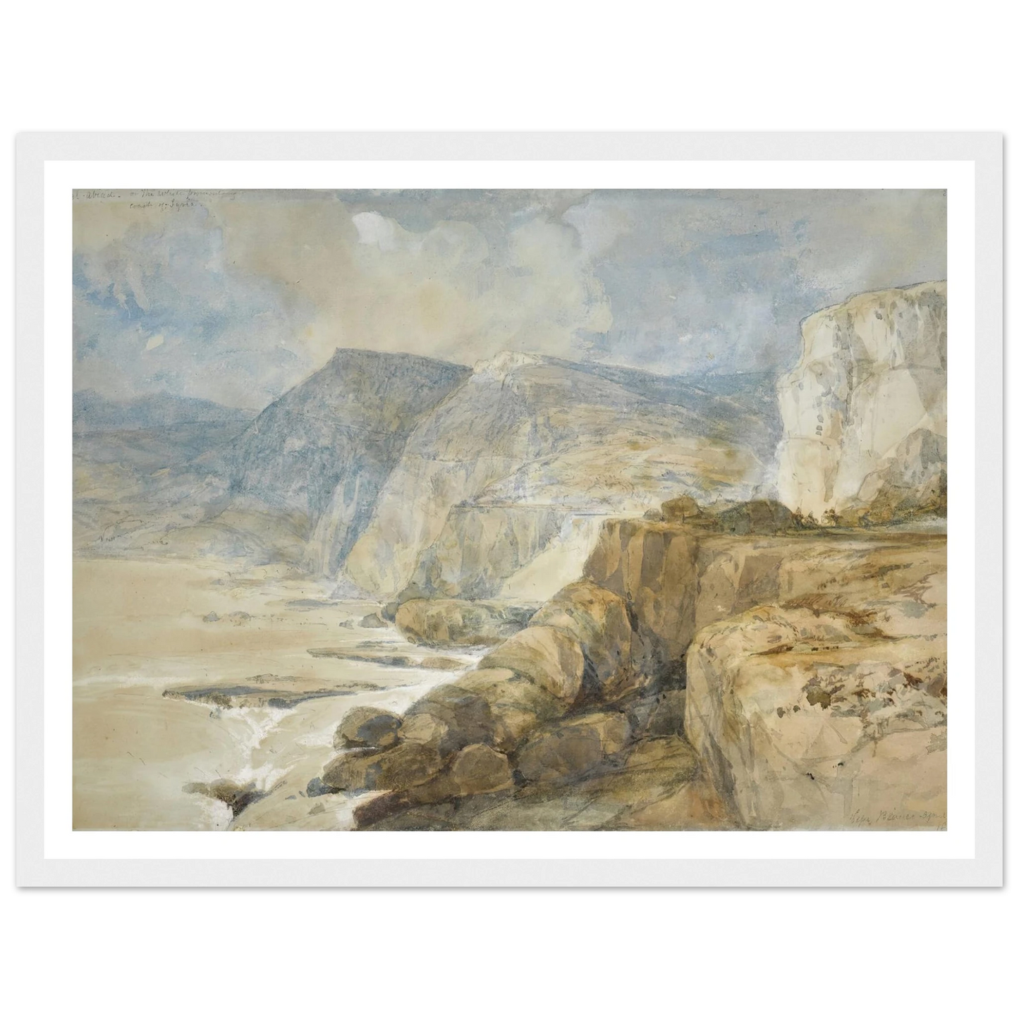 Cape Blanco, Lebanon (1839) Art Print | David Roberts-Quipham Collections