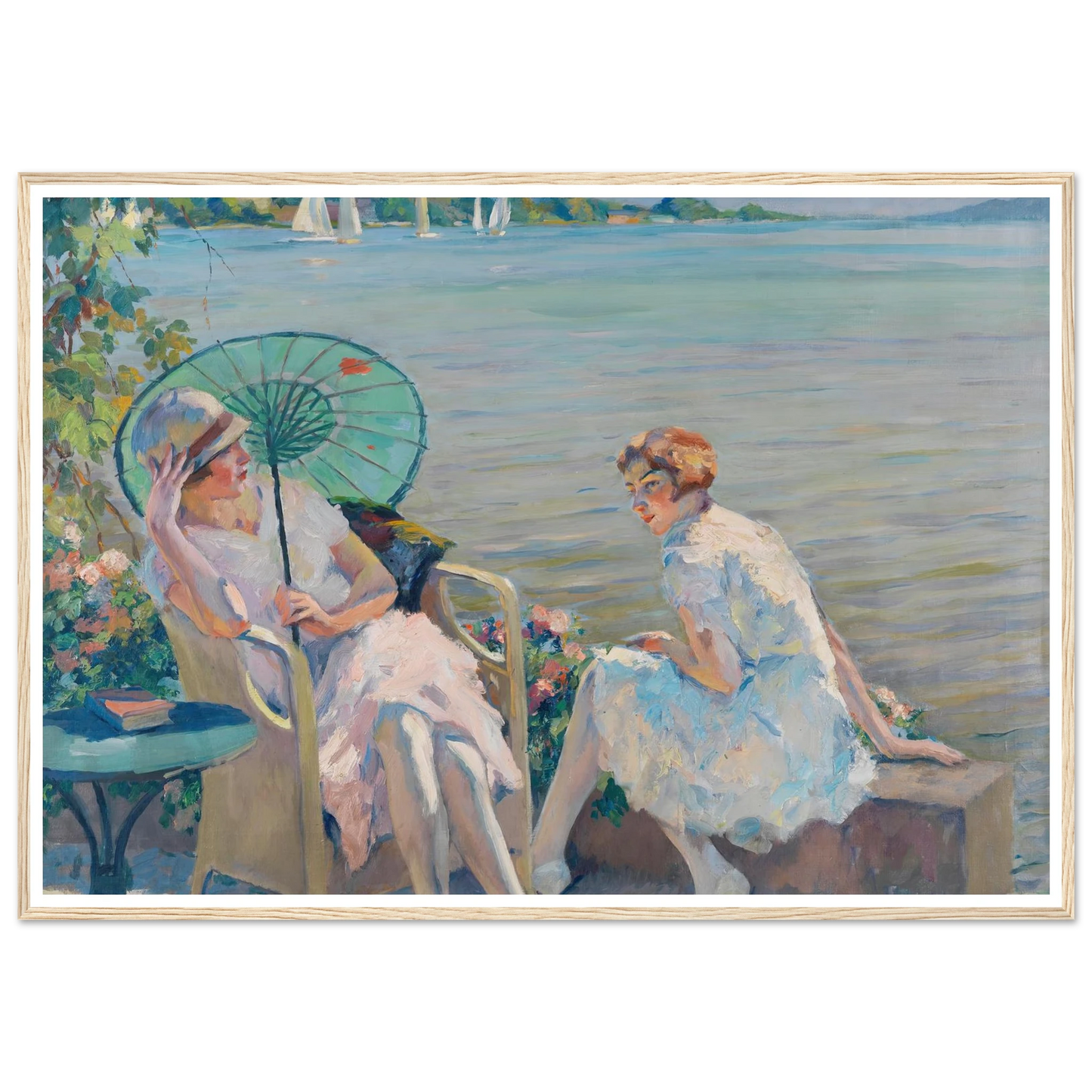 Summer afternoon at the lake (1920) Art Print | Edward Cucue-Quipham Collections