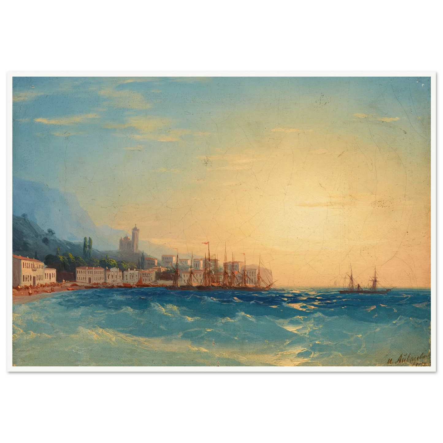 Harbor with Ships (1858) Art Print | Ivan Konstantinovich Aivazovsky-Quipham Collections