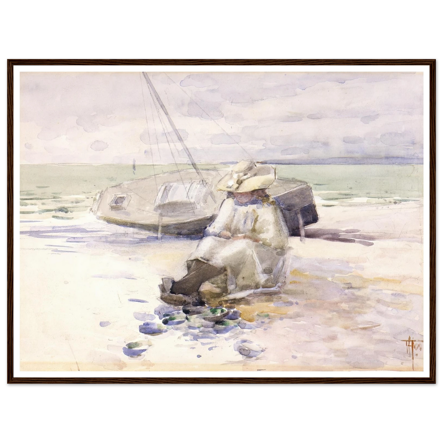Girl on the beach (1900) Art Print | Frances Hodgkins-Quipham Collections