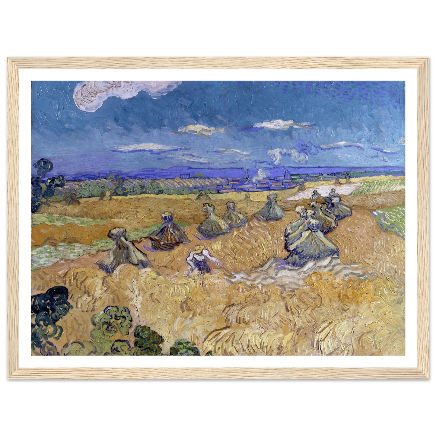 Wheat Fields with Reaper, Auvers Art Print | Vincent van Gogh-Quipham Collections