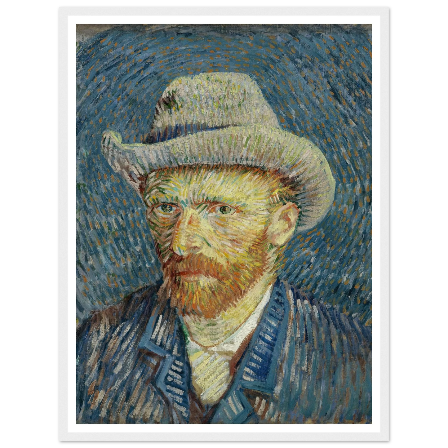 Self-portrait with grey felt hat (1887) Art Print | Vincent van Gogh-Quipham Collections