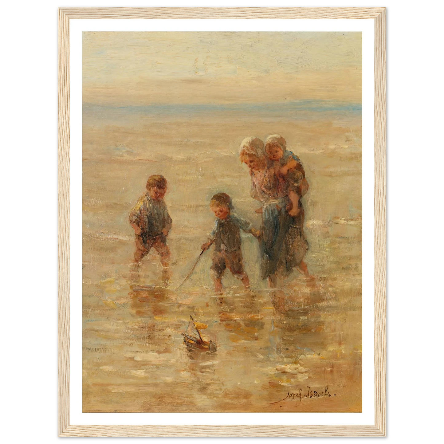 Children playing in the surf Art Print | Jozef Israels-Quipham Collections