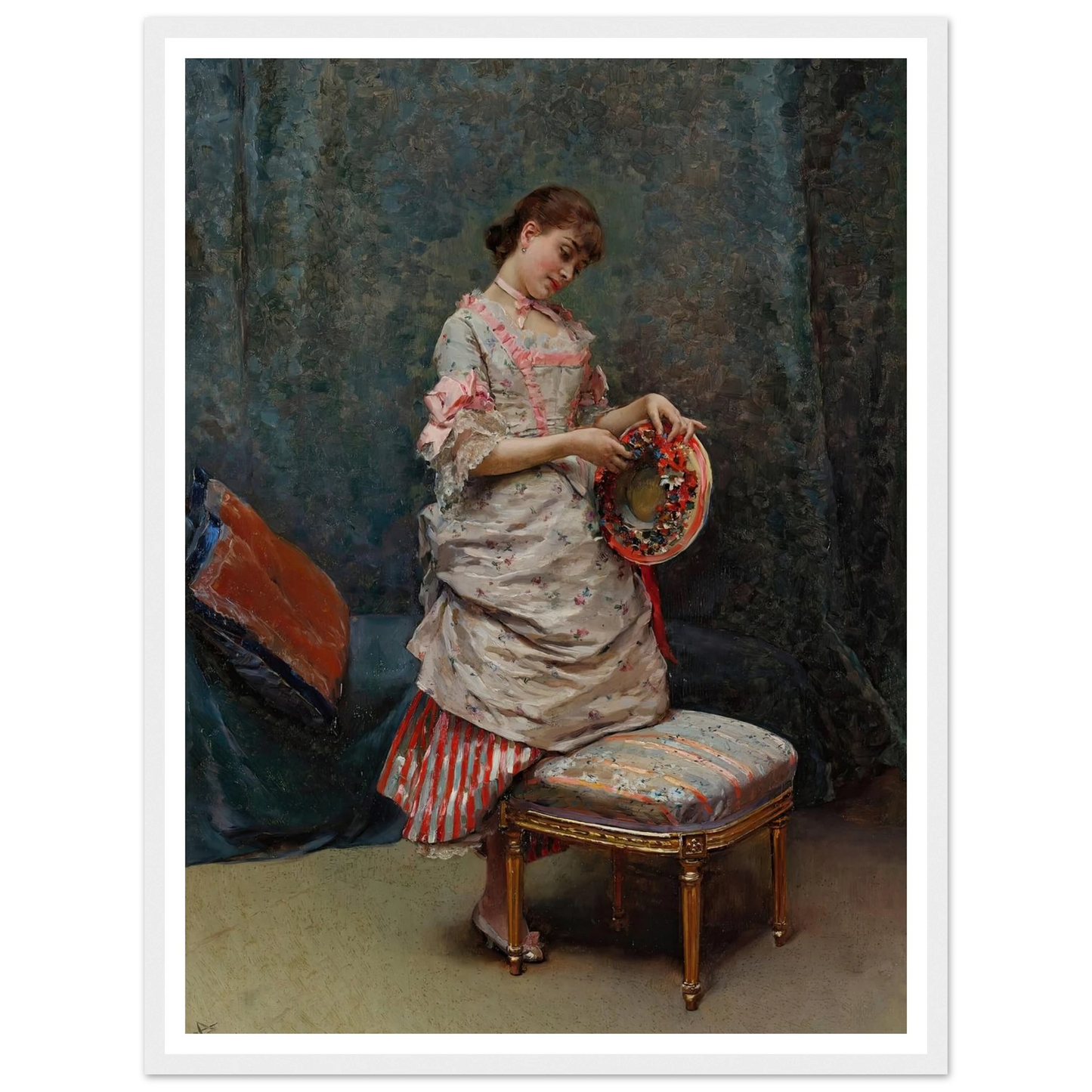 Aline Holding a Hat Art Print | Raimundo de Madrazo y Garreta-Quipham Collections
