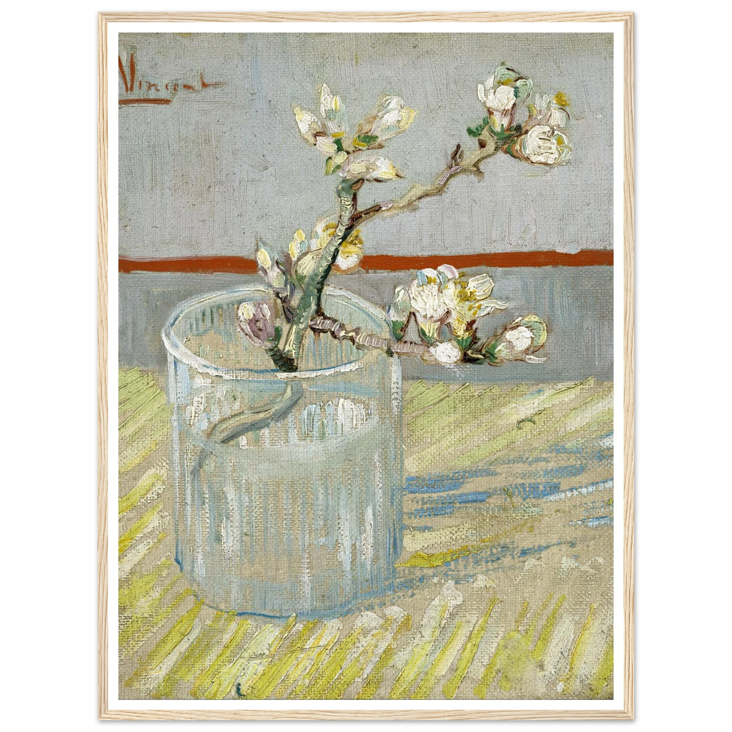 Sprig of flowering almond in a glass (1888) Art Print | Vincent van Gogh-Quipham Collections