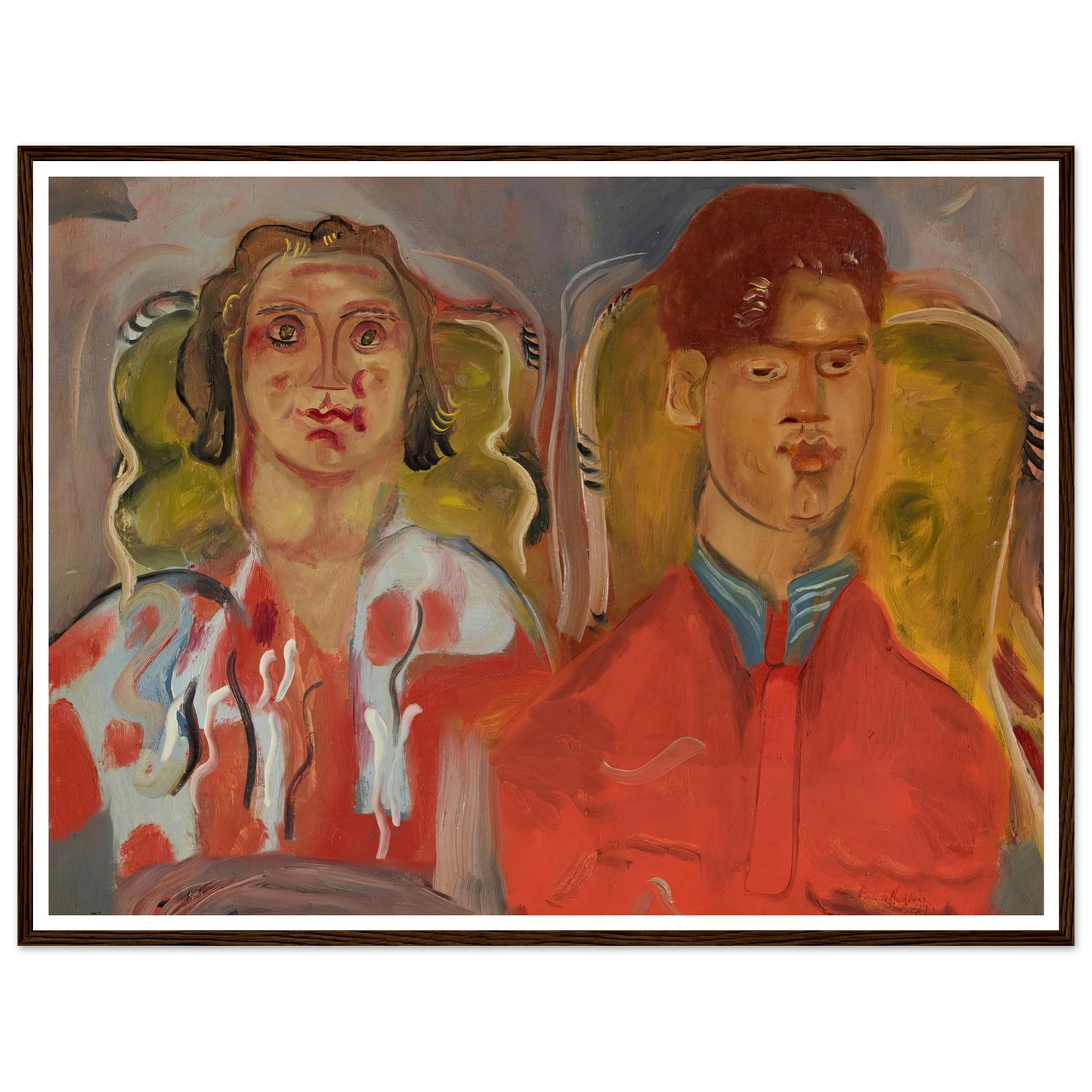 Double portrait No. 2 (Katharine and Anthony West) (1937) Art Print | Frances Hodgkins-Quipham Collections
