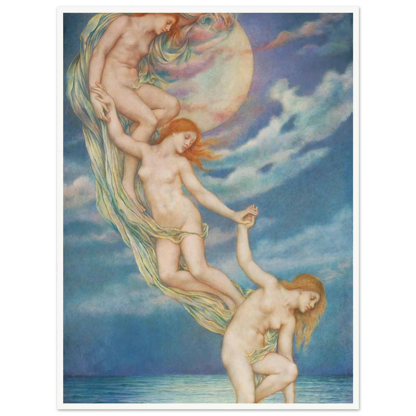 Moonbeams Dipping Into The Sea (1918) Art Print | Evelyn de Morgan-Quipham Collections