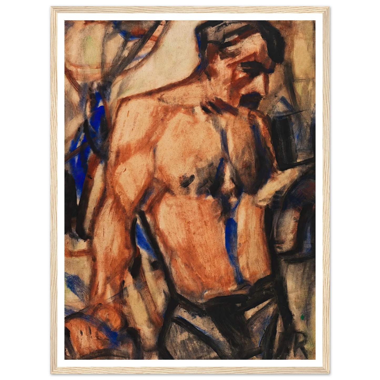 Arbeiter mit nacktem Oberkörper (1920-30) Art Print | Christian Rohlfs-Quipham Collections