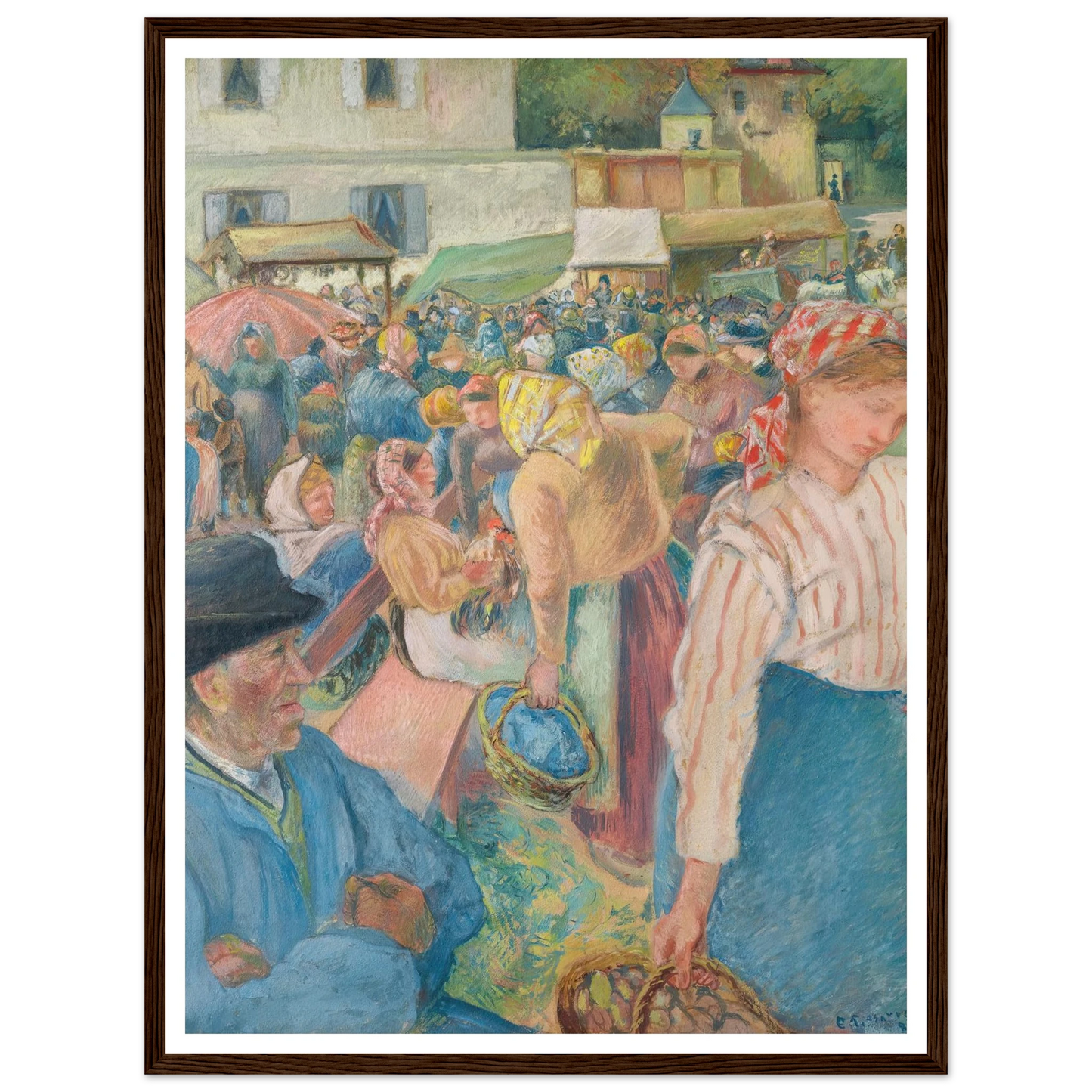 Marché à la volaille, Pontoise (1882) Art Print | Camille Pissarro-Quipham Collections