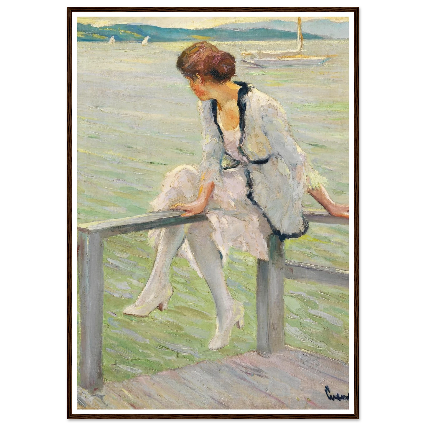 Young woman at Lake Starnberg (1915-1920) Art Print | Edward Cucue-Quipham Collections