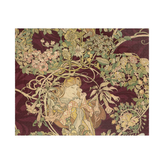 Woman with Daisy Puzzle | Alphonse Mucha-Quipham Collections