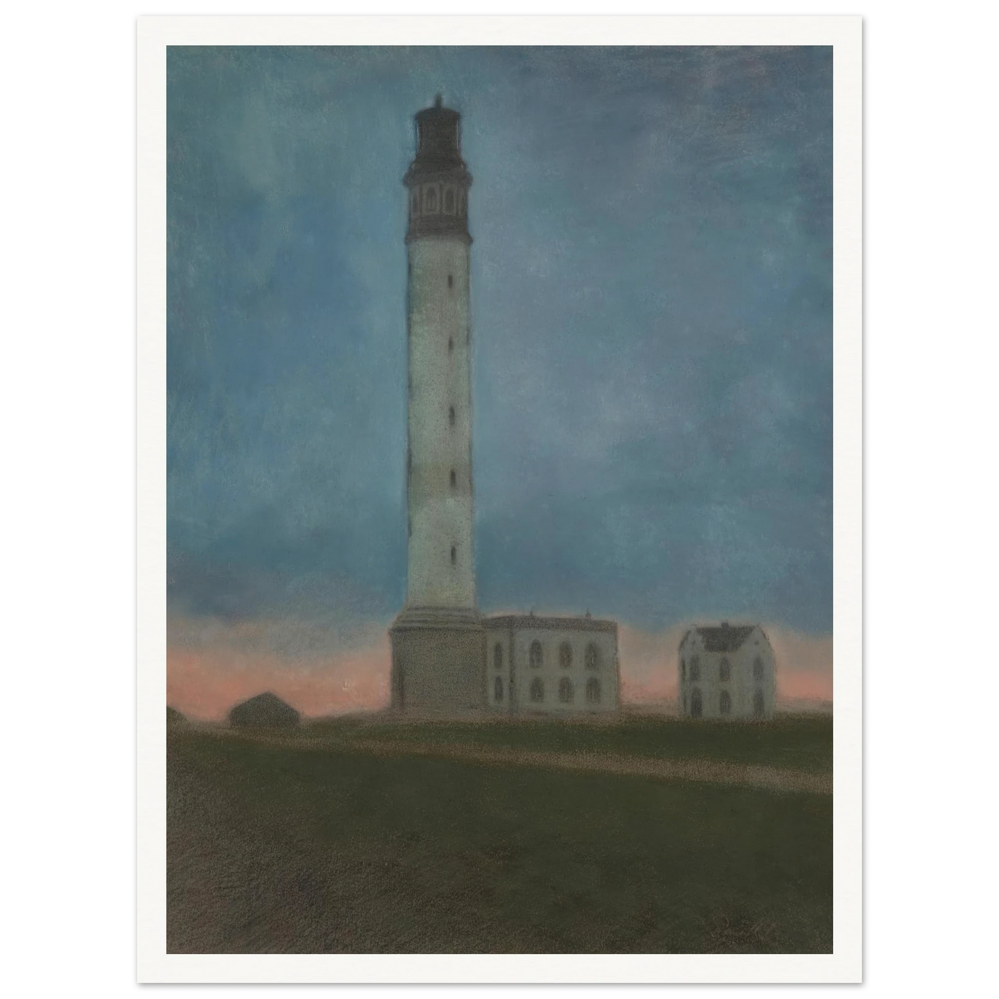 De vuurtoren van Oostende bij zonsopgang (1909) Art Print | Leon Spilliaert-Quipham Collections