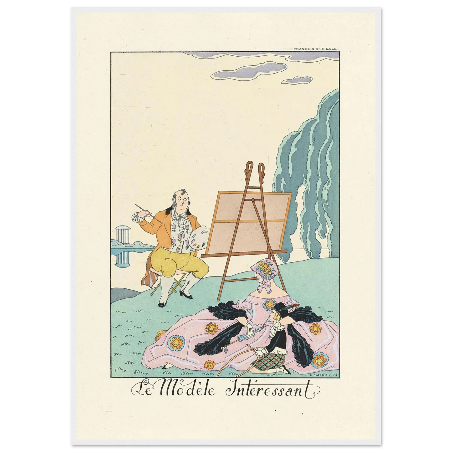 Le Modèle Intéressant(The Interesting Model) (1922–1926) Art Print | George Barbier-Quipham Collections