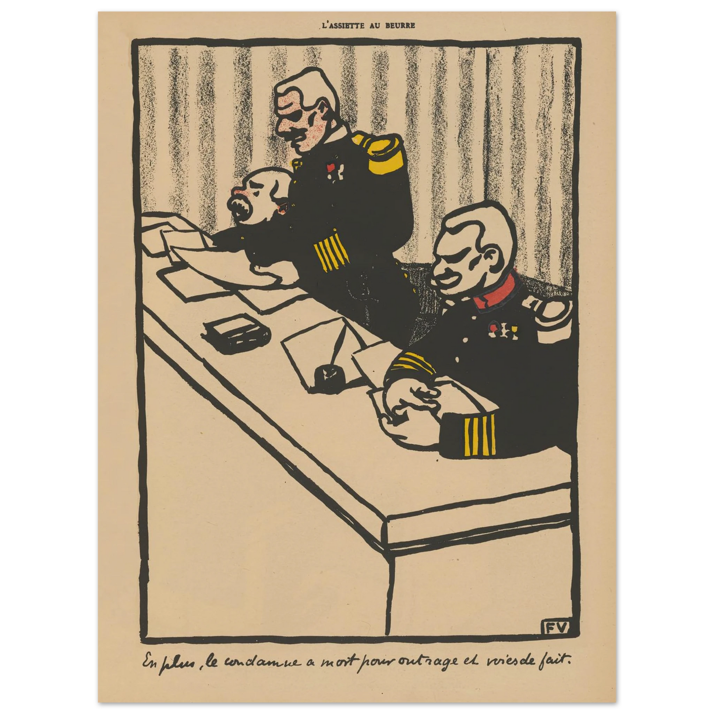 En plus, le condamme a mort pour outrage et voies de fait (1902) Art Print | Felix Vallotton-Quipham Collections