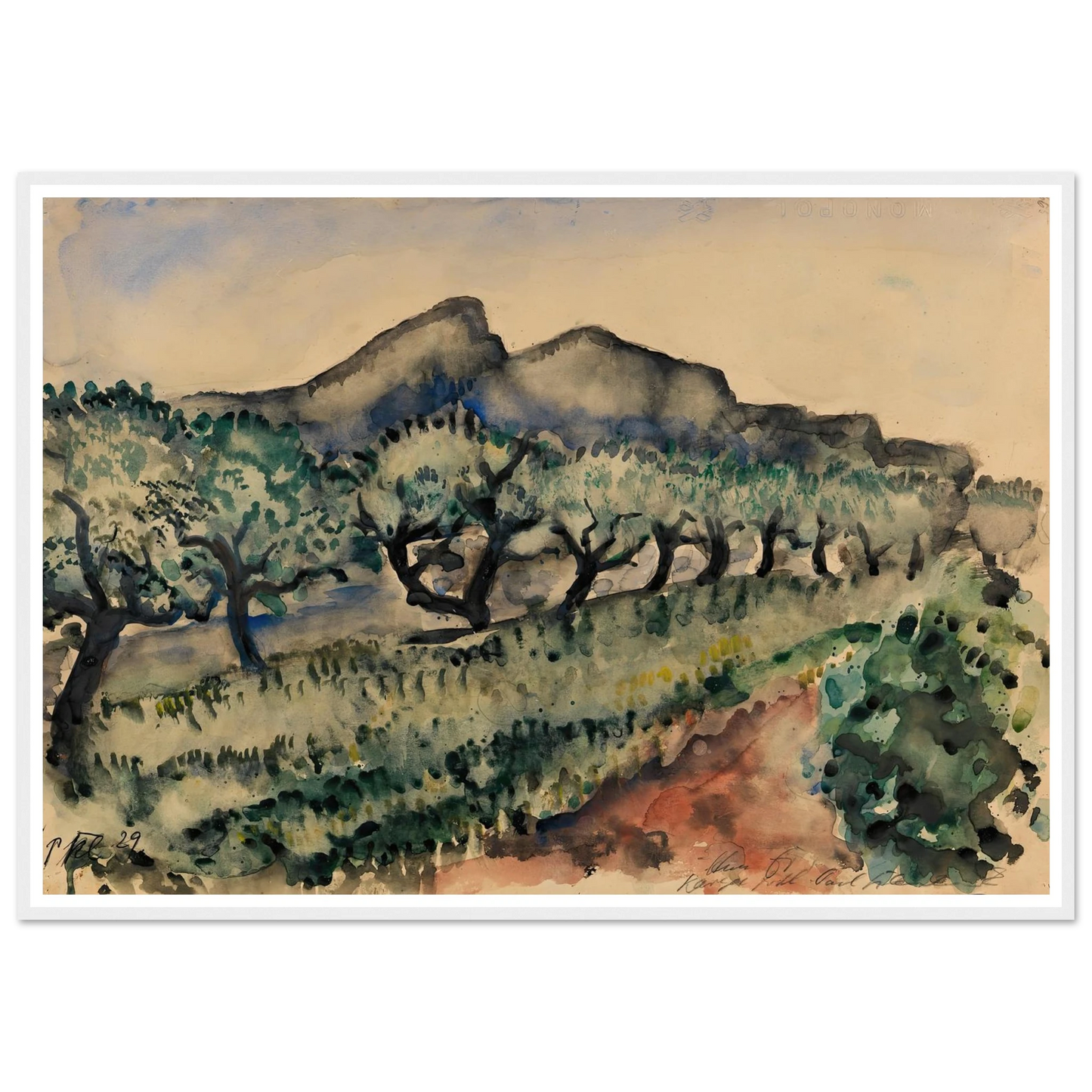 Garten in der Nähe Cassis (1929) Art Print | Paul Kleinschmidt-Quipham Collections