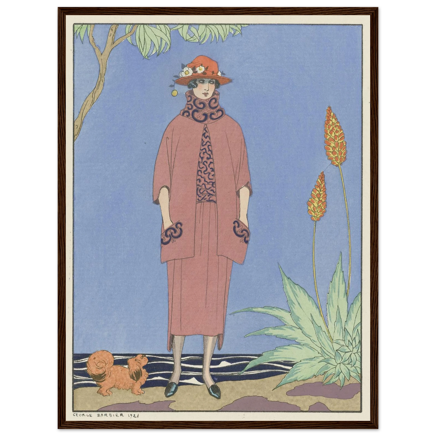 A palm beach ; Tailleur, de Worth (1921) Art Print | George Barbier-Quipham Collections