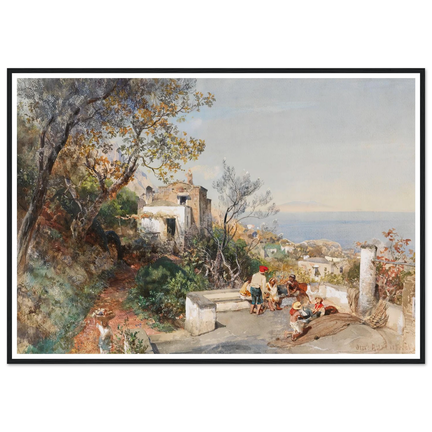 Blick über die Bucht von Neapel (1880) Art Print | Oswald Achenbach-Quipham Collections