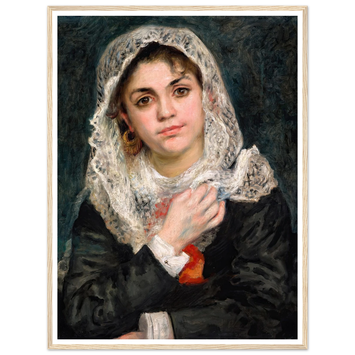Lise in a White Shawl (c. 1872) Art Print | Pierre Auguste Renoir-Quipham Collections