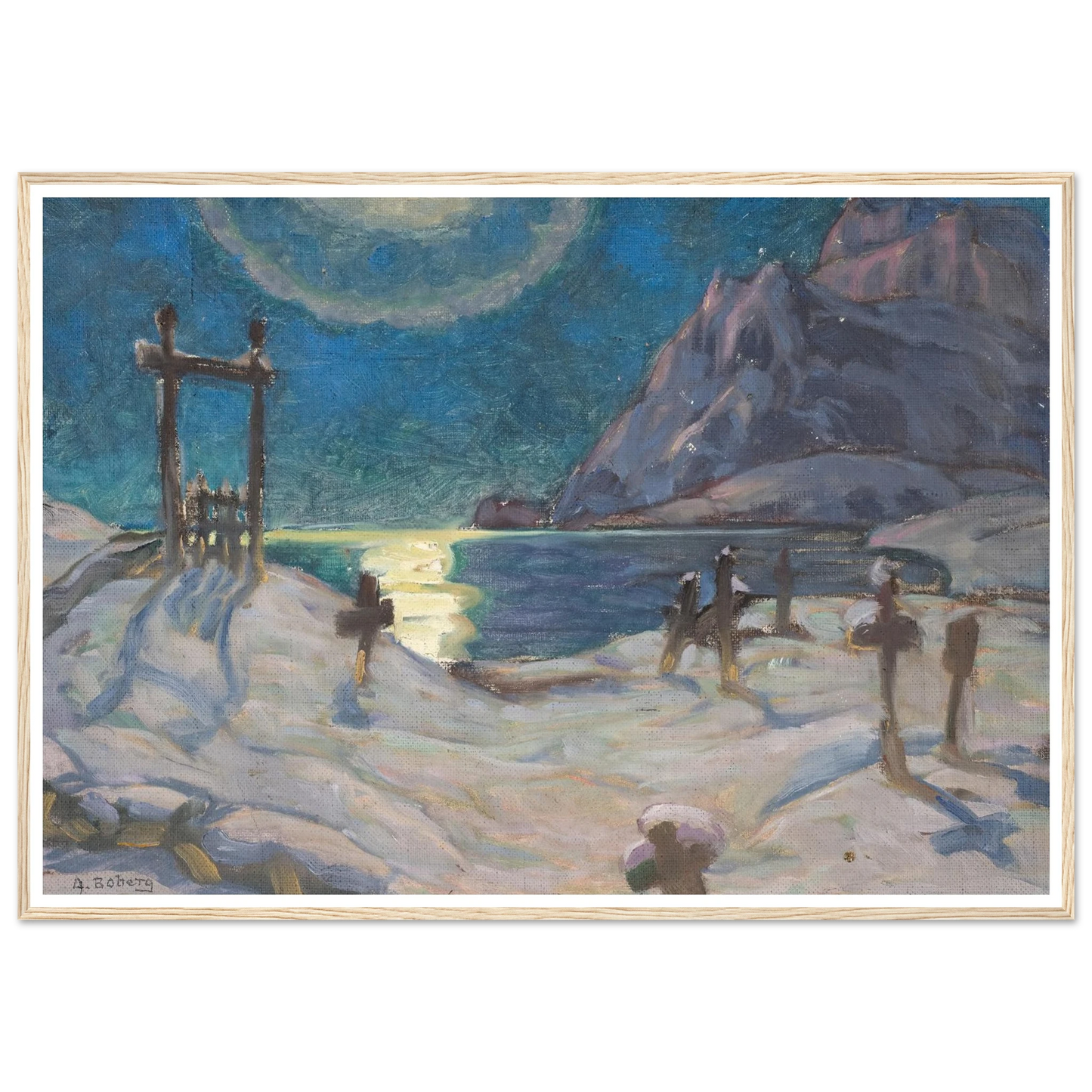 The Graveyard in the Mountains. Study from Lofoten (1920) Art Print | Anna Boberg-Quipham Collections