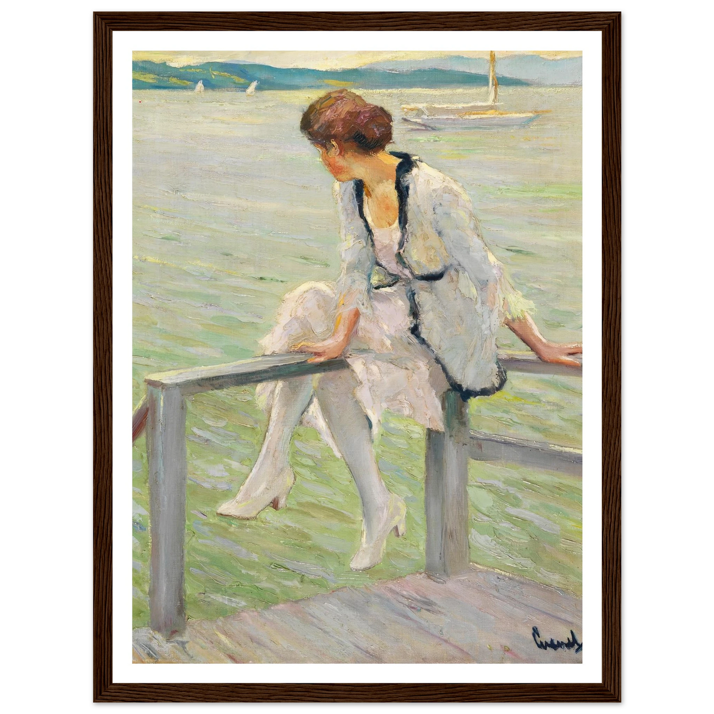 Young woman at Lake Starnberg (1915-1920) Art Print | Edward Cucue-Quipham Collections