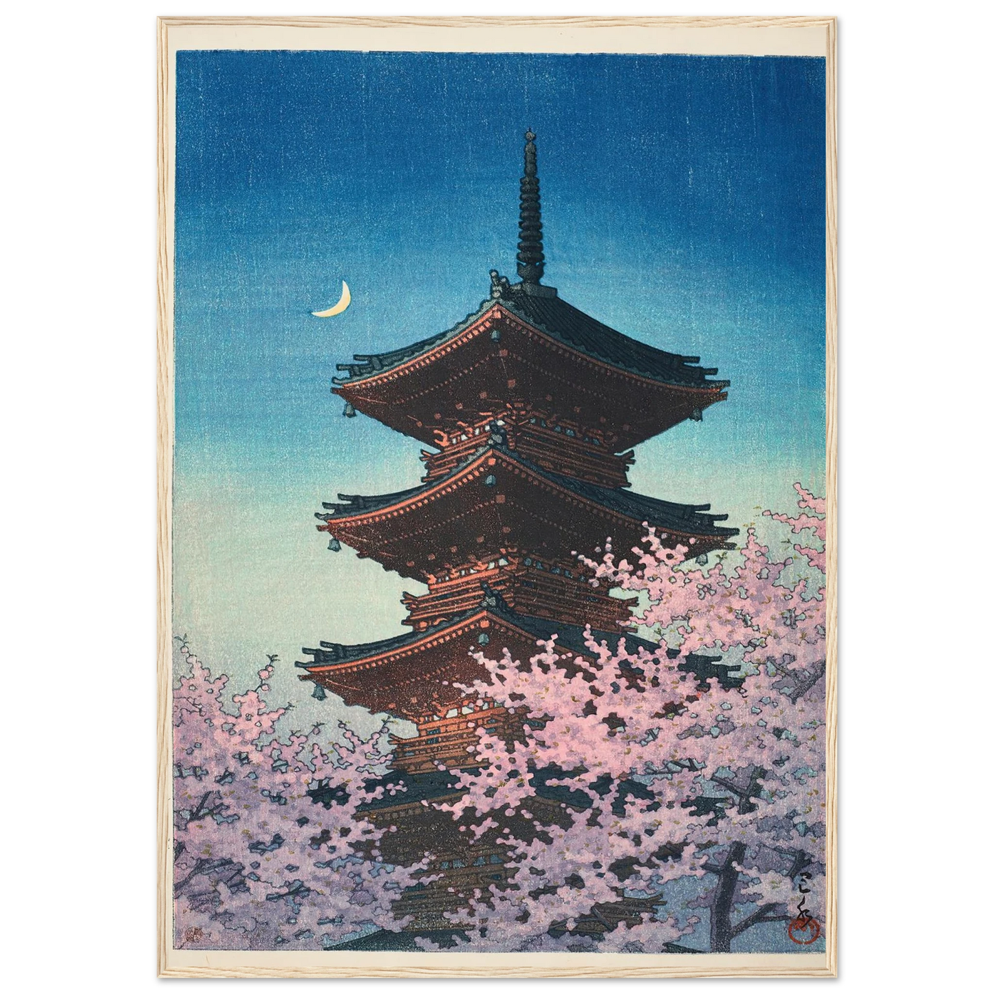 Haru no yu, Ueno Toshogu (Spring evening at Toshogu in Ueno) (1948) Art Print | Kawase Hasui-Quipham Collections