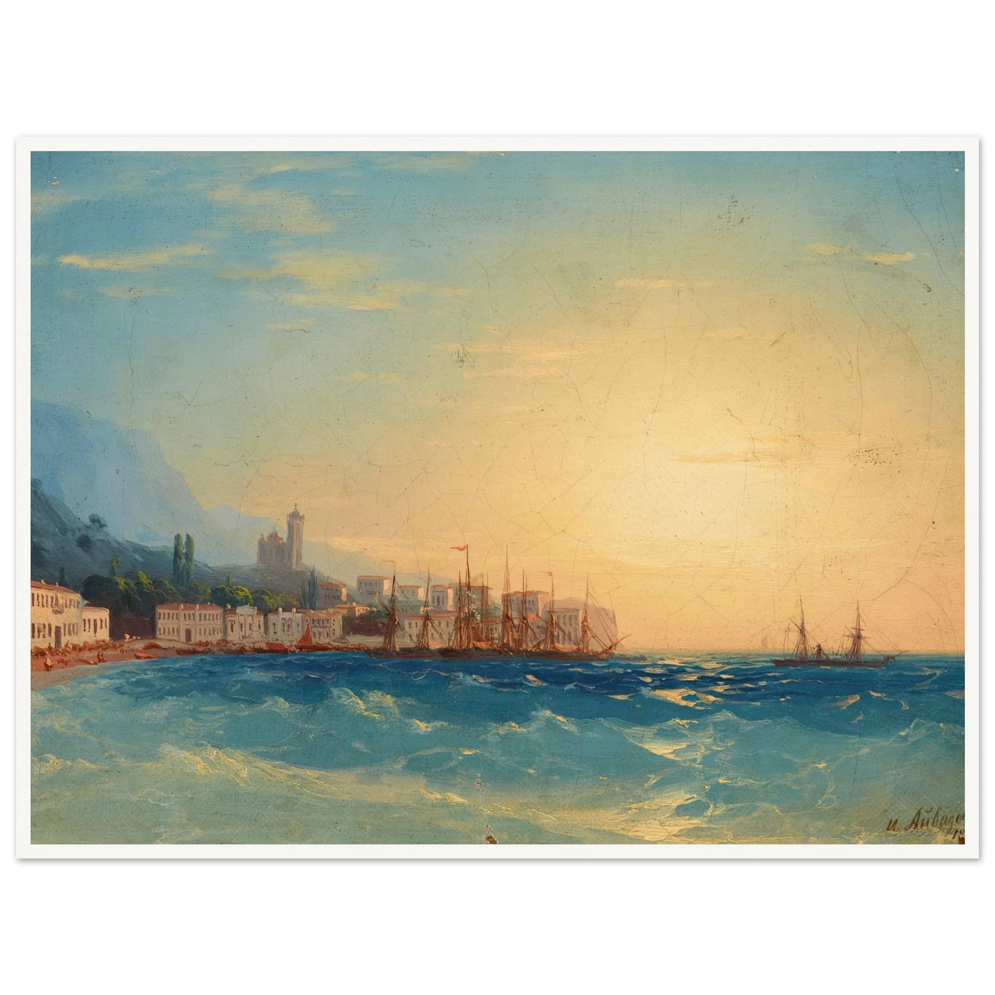 Harbor with Ships (1858) Art Print | Ivan Konstantinovich Aivazovsky-Quipham Collections