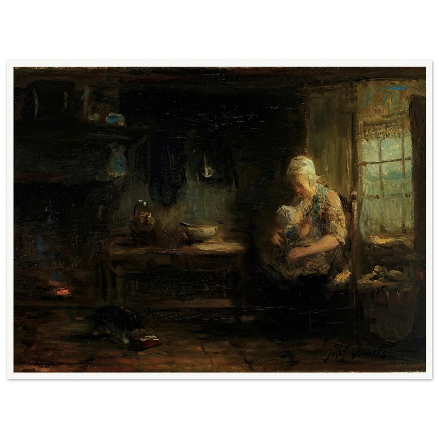 The Young Mother Art Print | Jozef Israels-Quipham Collections