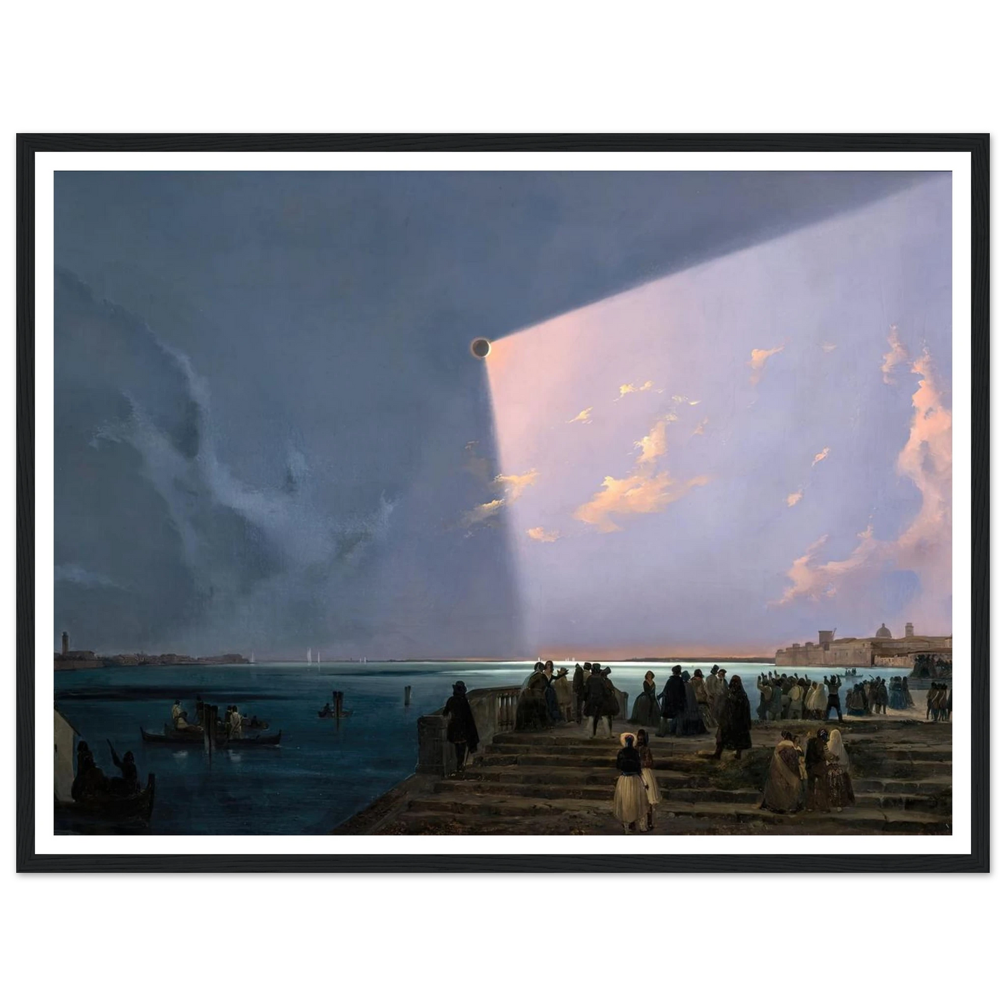 The Eclipse of the Sun in Venice, July 6, 1842 (1800s) Art Print | Ippolito Caffi-Quipham Collections