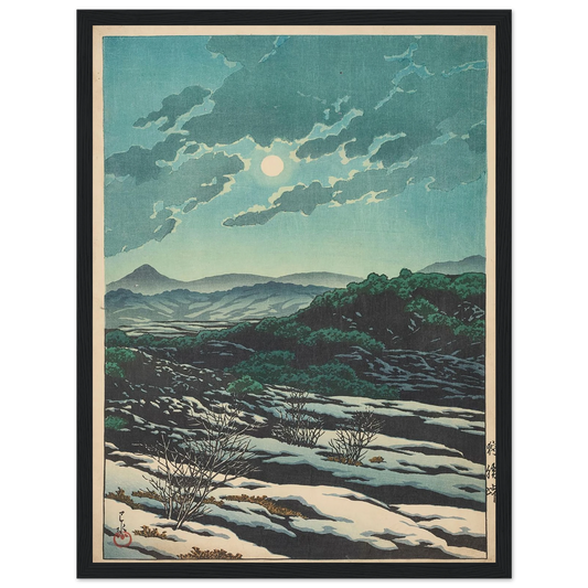 Karikachi toge (Karikachi Mountain Pass) (1927) Art Print | Kawase Hasui - Framed Poster - 30x40 cm / 12x16″ - Black frame