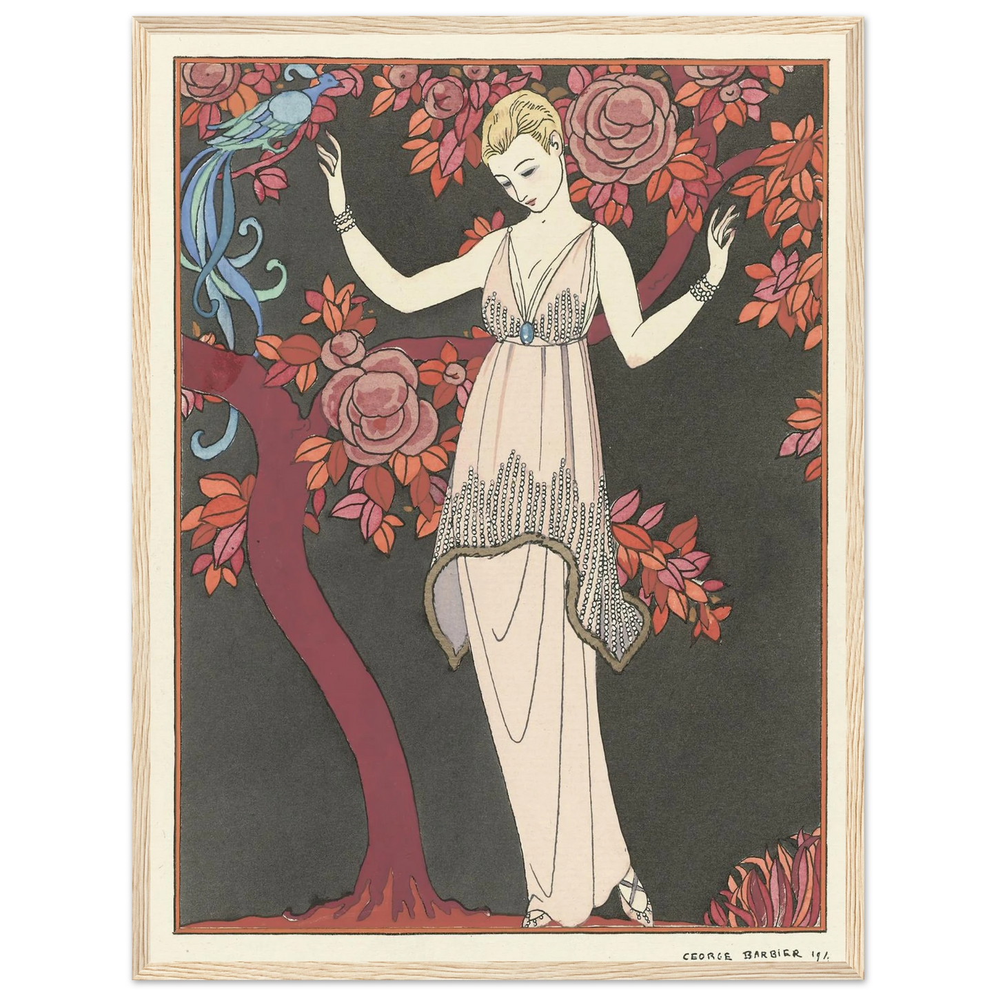 L’Arbre de science _Robe du soir de Doeuillet (1914) Art Print | George Barbier-Quipham Collections