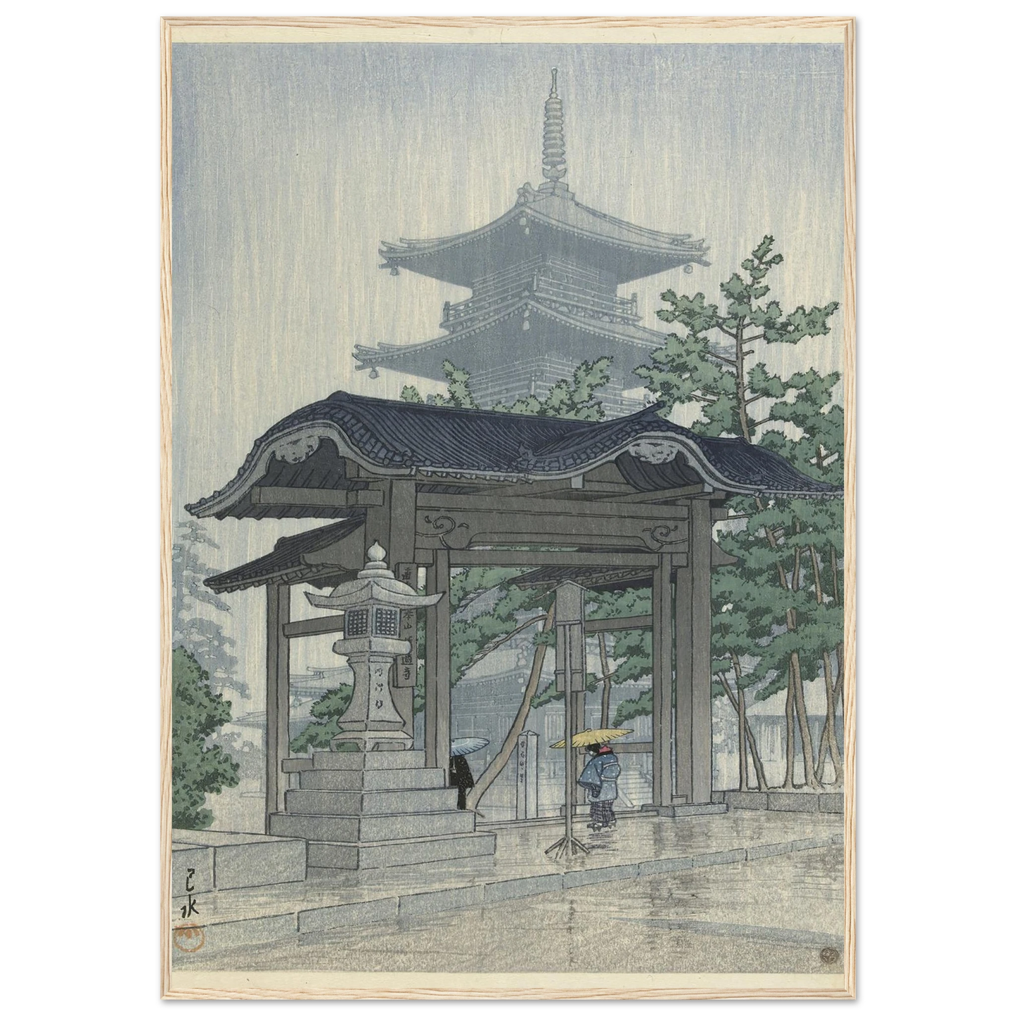 De Zensetsu tempel in Sanshu (1937-03) Art Print | Kawase Hasui-Quipham Collections