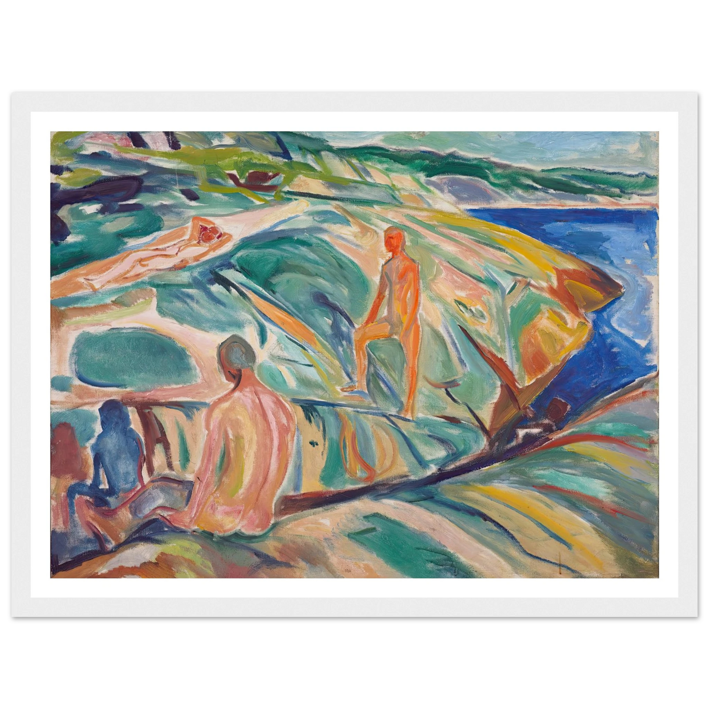 Bathing Men on Rocks (1915) Art Print | Edvard Munch-Quipham Collections