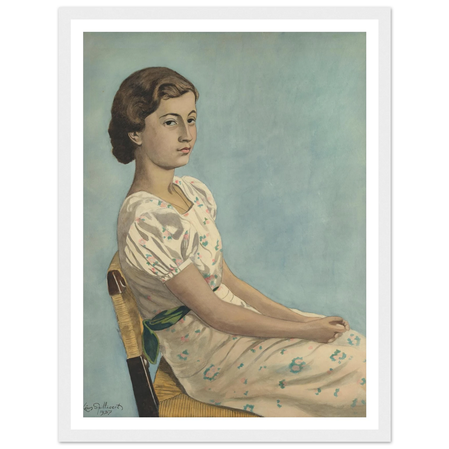 Portret van Mejuffrouw Simonne Kremer (1937) Art Print | Leon Spilliaert-Quipham Collections