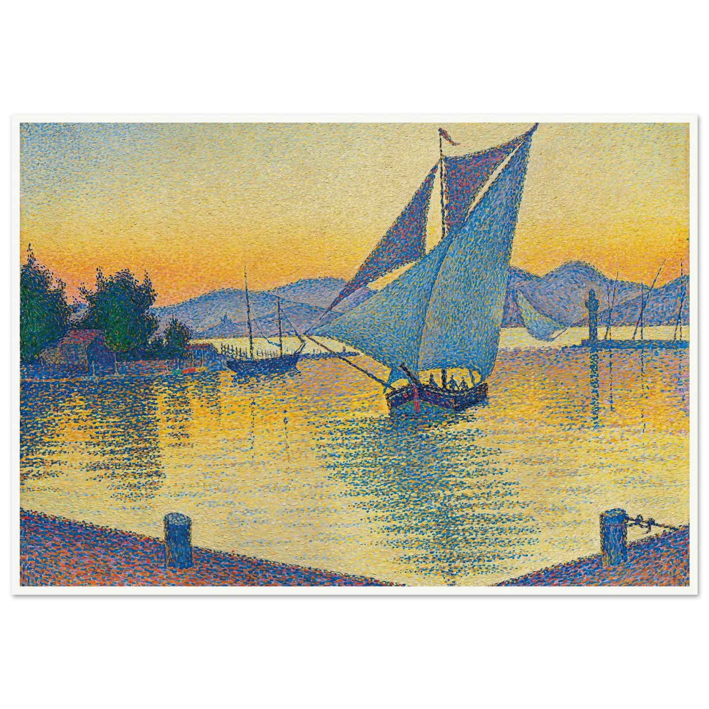 Le Port Au Soleil Couchant, Opus 236 (Saint-Tropez) (1892) Art Print | Paul Signac-Quipham Collections