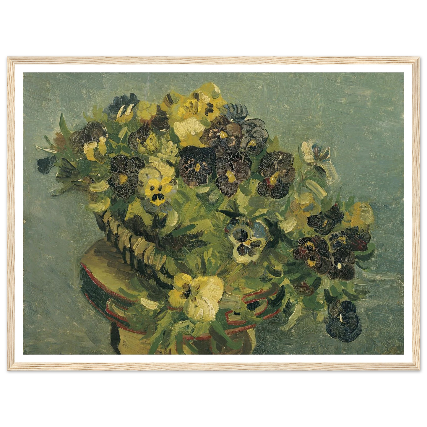 Basket of pansies on a small table (1887) Art Print | Vincent van Gogh-Quipham Collections