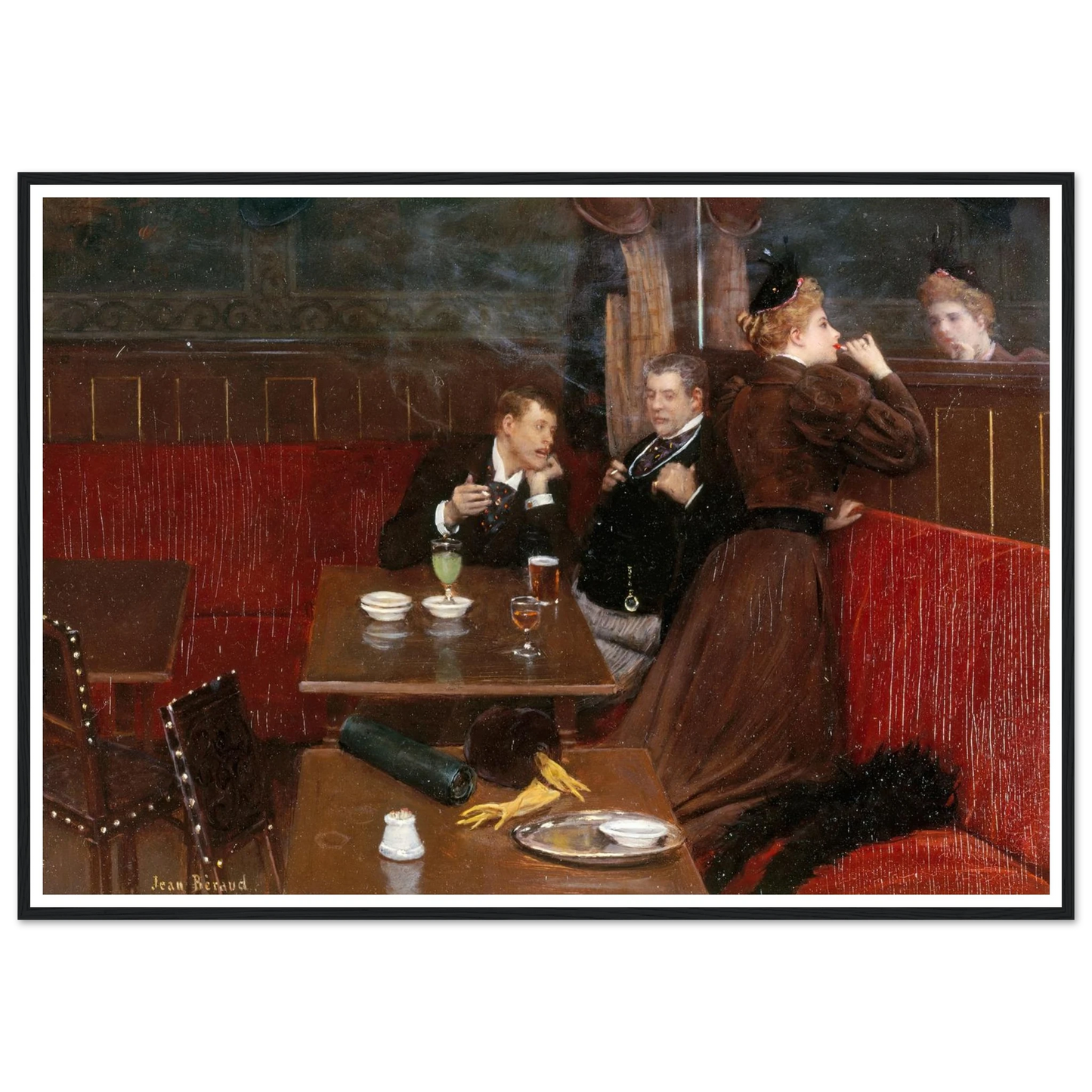 Trois personnages dans un café (1890) Art Print | Jean Beraud-Quipham Collections