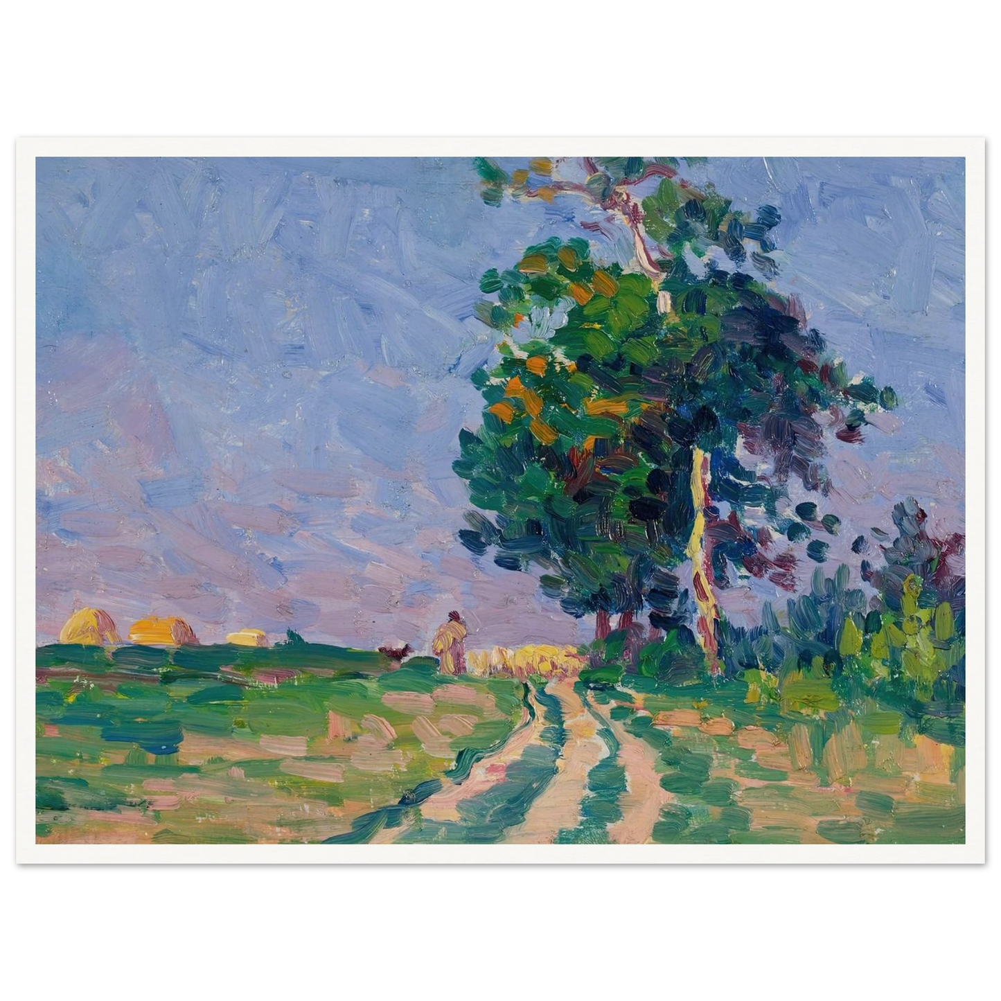 Gardien Et Son Troupeau Sur Le Chemin Aux Environs De Moulineaux (circa 1905) Art Print | Maximilien Luce-Quipham Collections