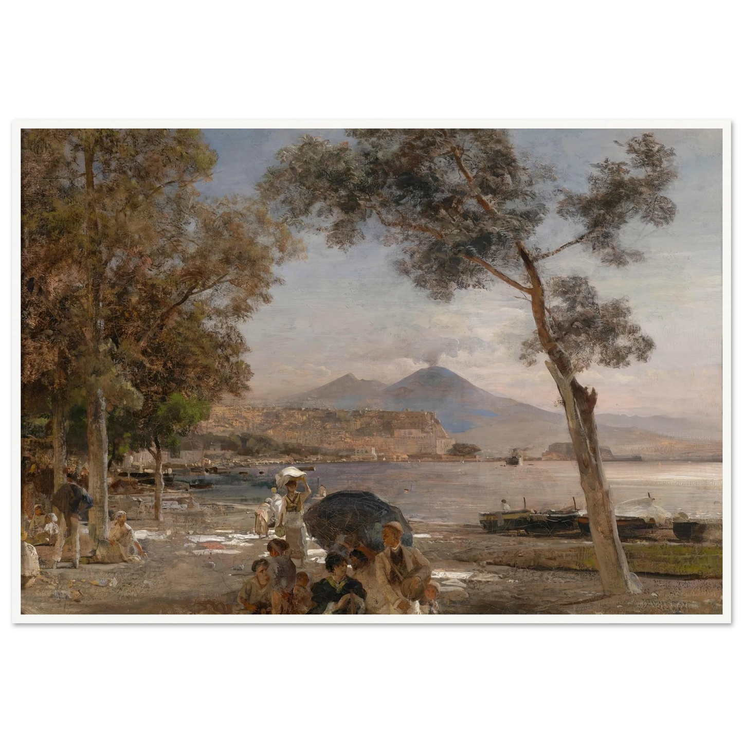 Abendstimmung am Golf von Neapel Art Print | Oswald Achenbach-Quipham Collections