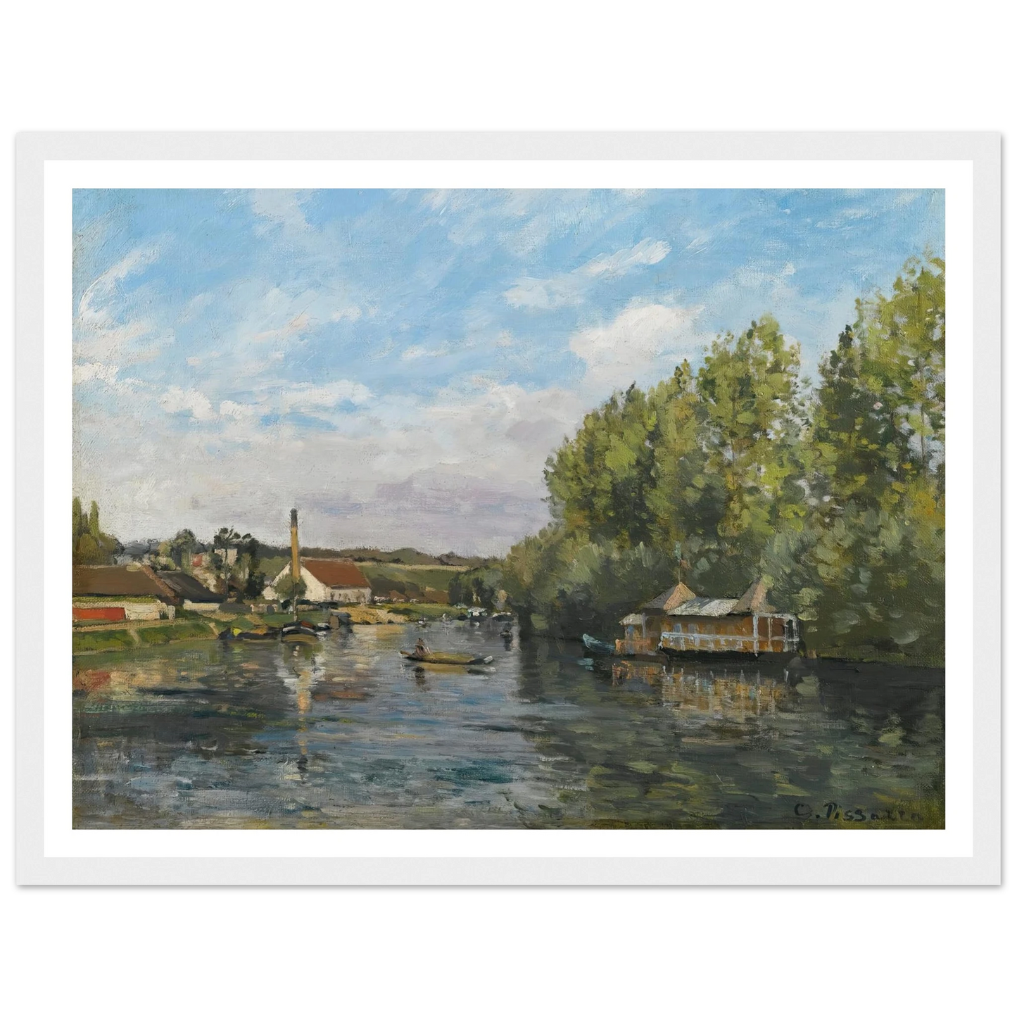 La Seine À Port-Marly (circa 1872) Art Print | Camille Pissarro-Quipham Collections
