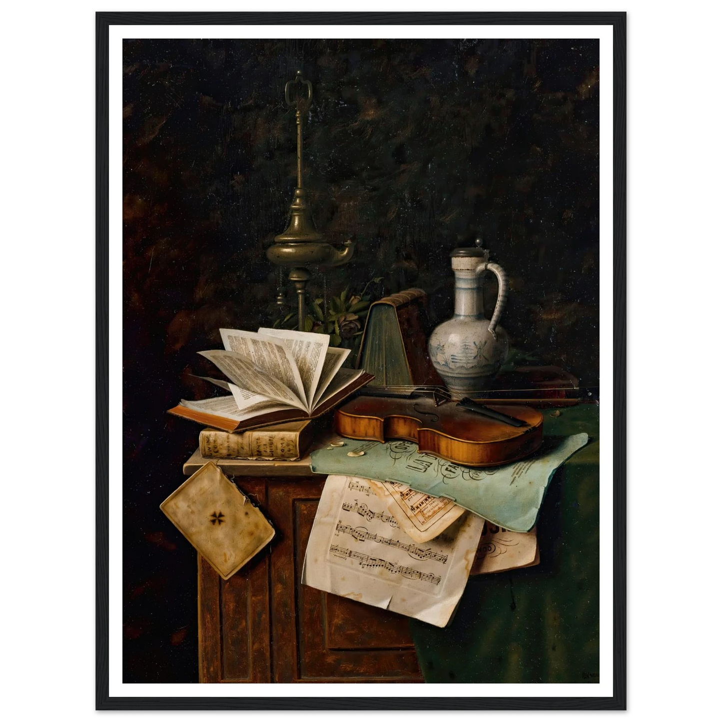 Still Life With Violin (1885) Art Print | William Michael Harnett-Quipham Collections