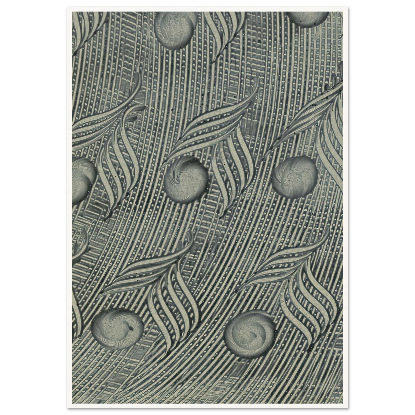 Kleisterpapier mit Verdrängungsdekor (Pfauenfedern) (1890) Art Print | Anker Kyster-Quipham Collections