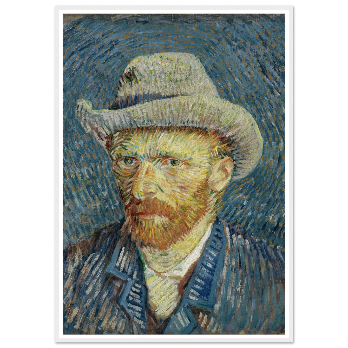 Self-portrait with grey felt hat (1887) Art Print | Vincent van Gogh-Quipham Collections