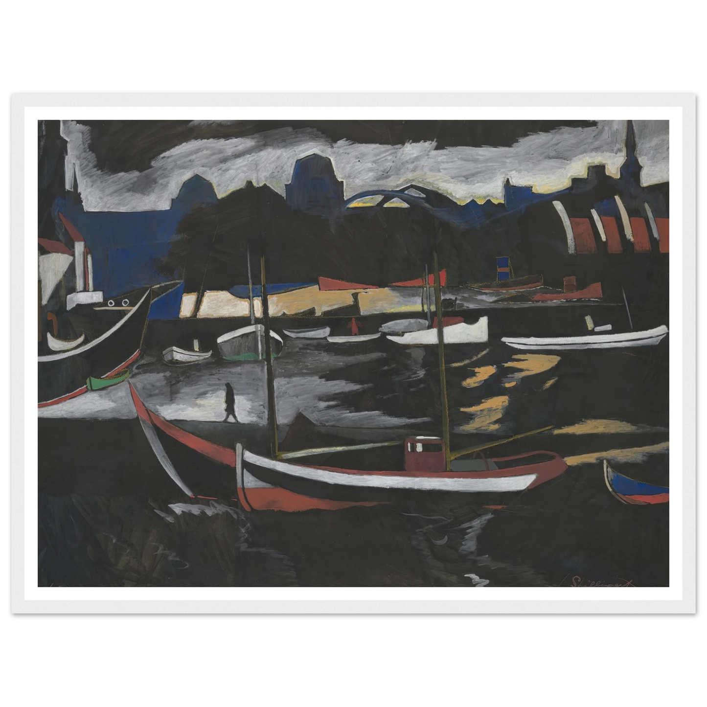 Handelsdokken te Oostende (1924) Art Print | Leon Spilliaert-Quipham Collections