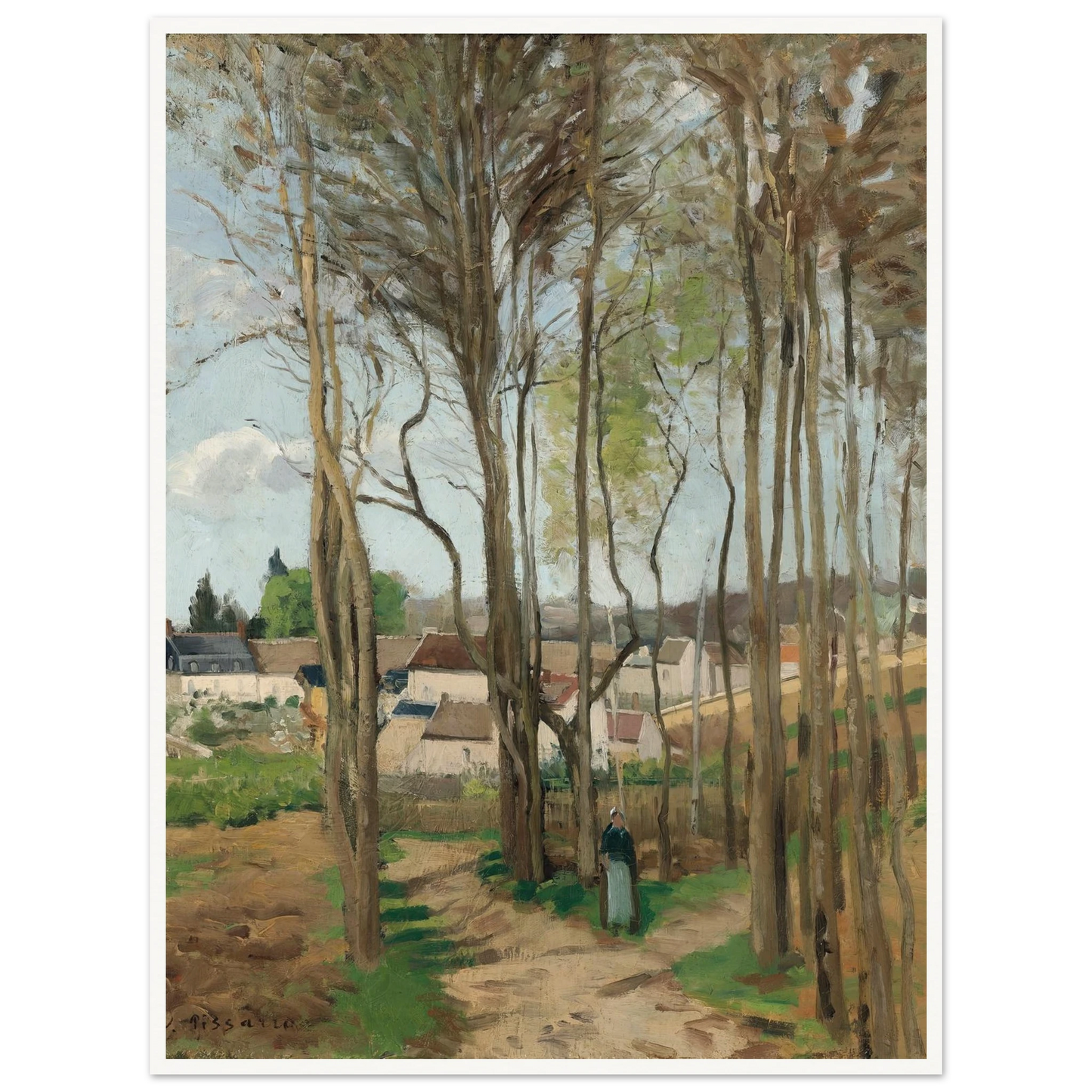 Le village à travers les arbres (circa 1869) Art Print | Camille Pissarro-Quipham Collections