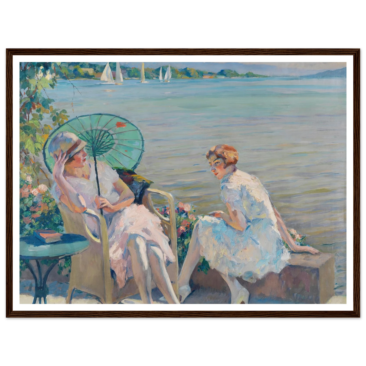 Summer afternoon at the lake (1920) Art Print | Edward Cucue-Quipham Collections