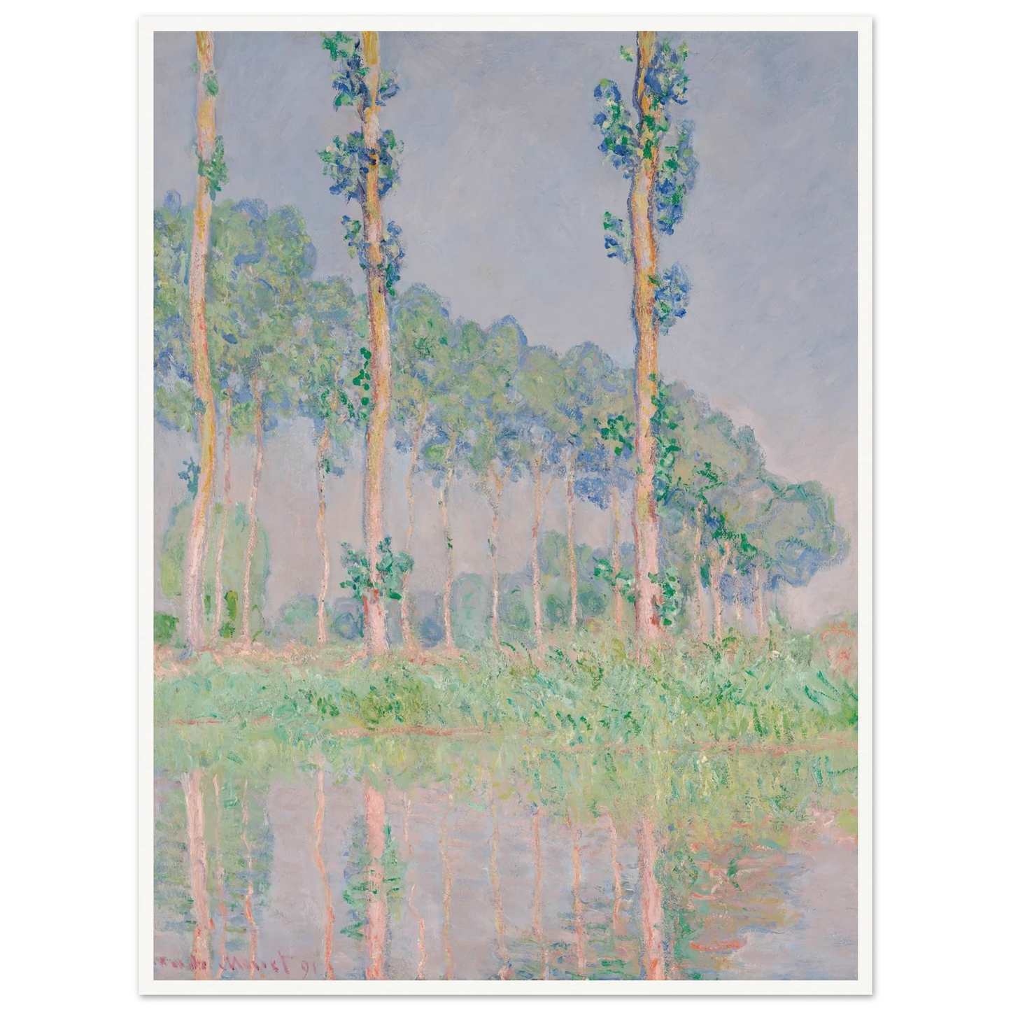 Poplars, Pink Effect (1891) Art Print | Claude Monet-Quipham Collections